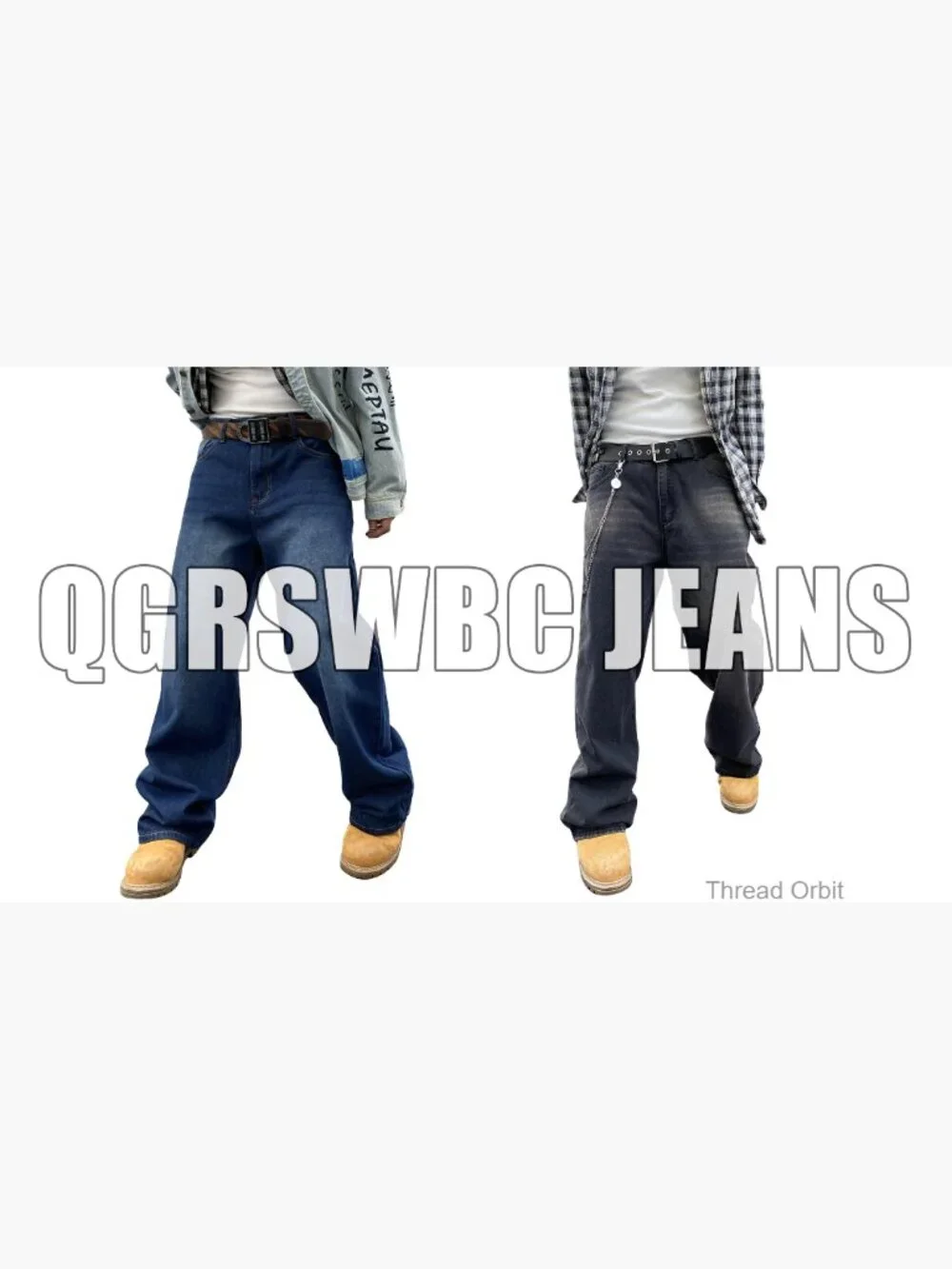 Baggy Y2K Wide Leg Denim Jeans Hip Hop Skater Pants Loose Fit Trousers 2000s